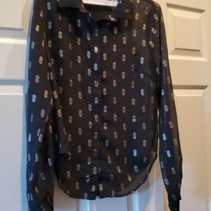 Beautiful black and silver sheer blouse sz S